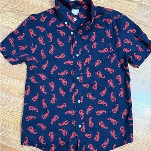 Crewcuts Navy Shirt with Red Lobster Pattern boys 12